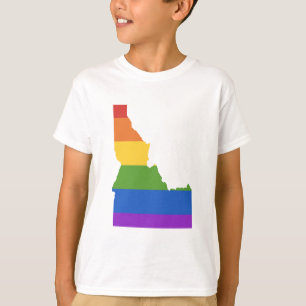Camiseta Mapa de Gay dos EUA  Estado de Idaho