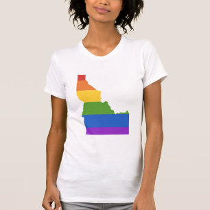 Camiseta Mapa de Gay dos EUA Estado de Idaho