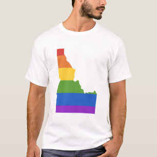 Camiseta Mapa de Gay dos EUA Estado de Idaho