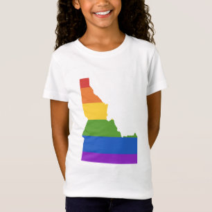Camiseta Mapa de Gay dos EUA  Estado de Idaho