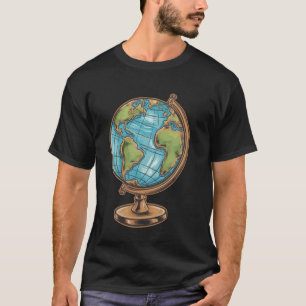 Camiseta Mapa de Geografia Engraçado Professor de Geografia