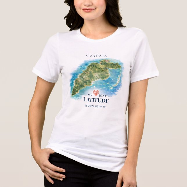 Camiseta Mapa de Guanaja Honduras  (Frente)