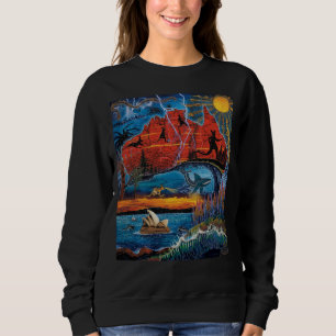 Camiseta Mapa de Ícones e Marcos Australianos Vibrantes