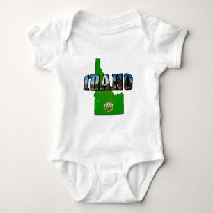 Camiseta Mapa de Idaho, Selo e Texto de Imagem