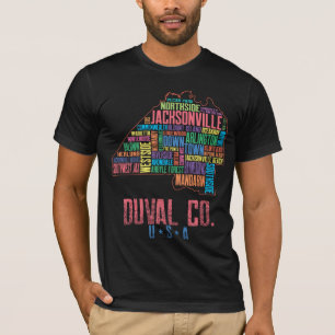 Camiseta Mapa de Jacksonville Duval County Florida USA