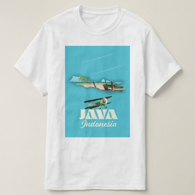 Camiseta Mapa de Java Indonésia (Frente do Design)