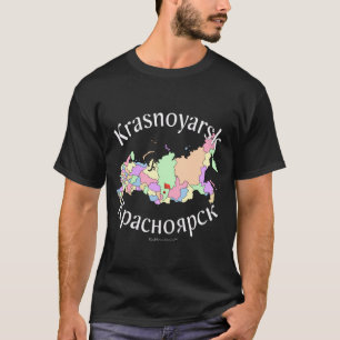 Camiseta Mapa de Krasnoyarsk Rússia