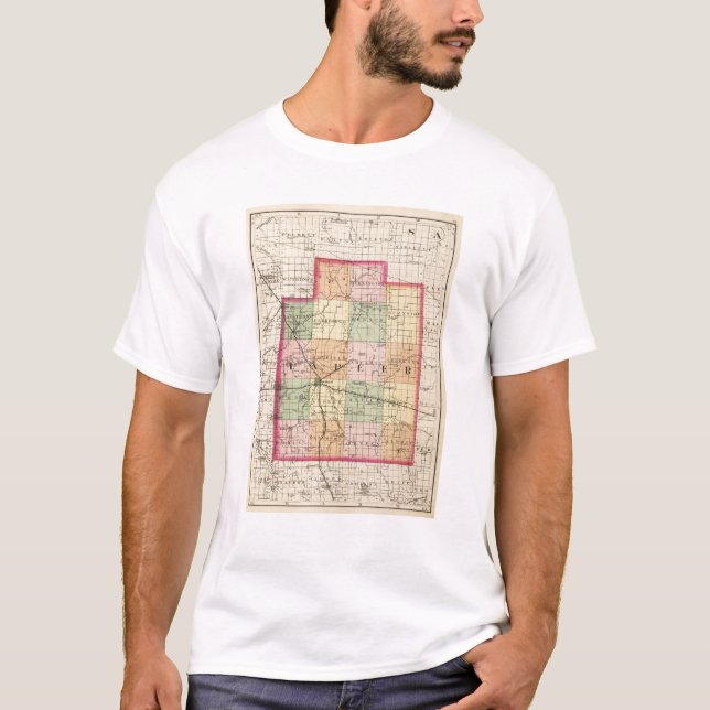 Camiseta Mapa de Lapeer County, Michigan (Frente)