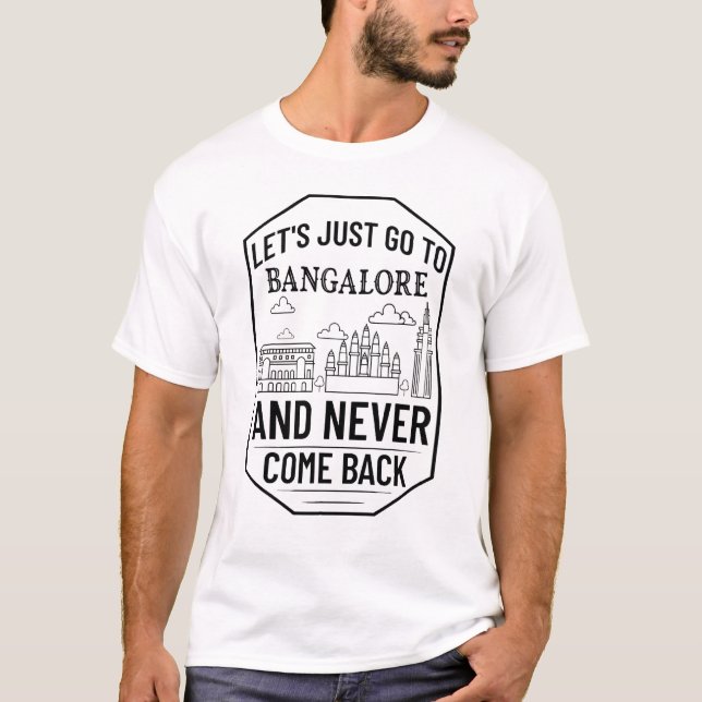 Camiseta Mapa de Linha do Skyline Cidade de Bangalore Índia (Frente)