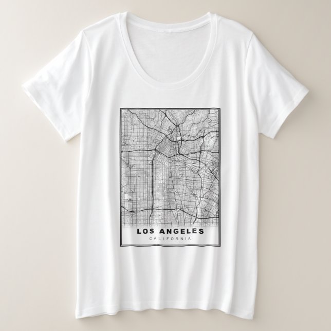 Camiseta Mapa de Los Angeles (Frente do Design)
