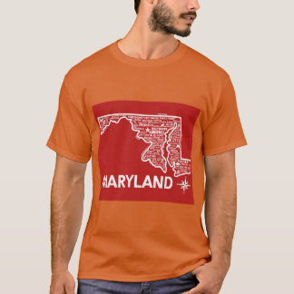 Camiseta Mapa de Maryland