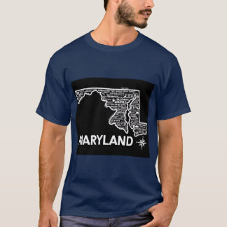 Camiseta Mapa de Maryland Super Dimensionado