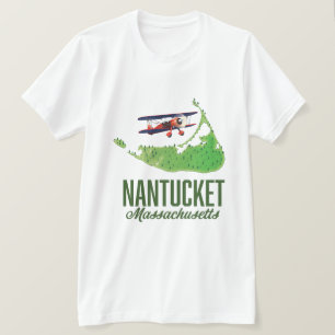 Camiseta Mapa de Massachusetts Nantucket