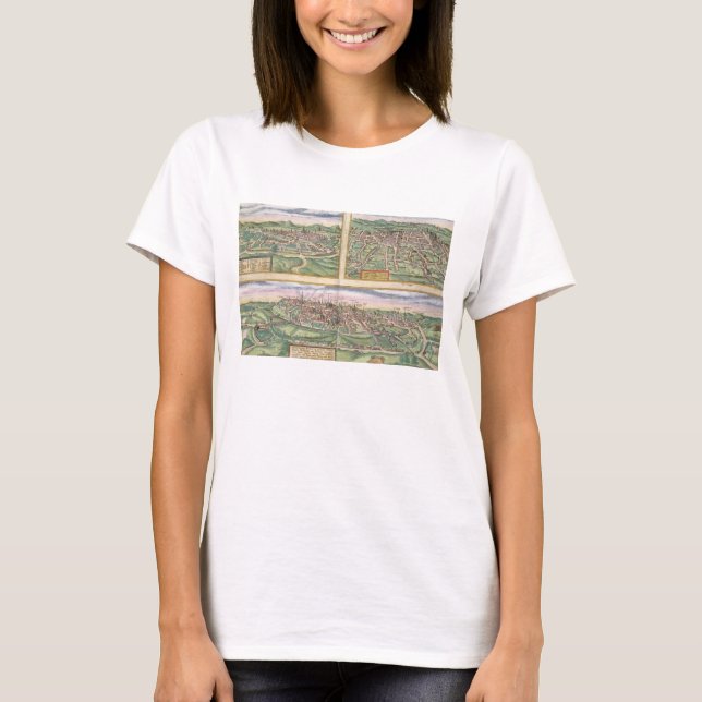 Camiseta Mapa de Montpellier, Tours e Poitiers, de 'Civ' (Frente)