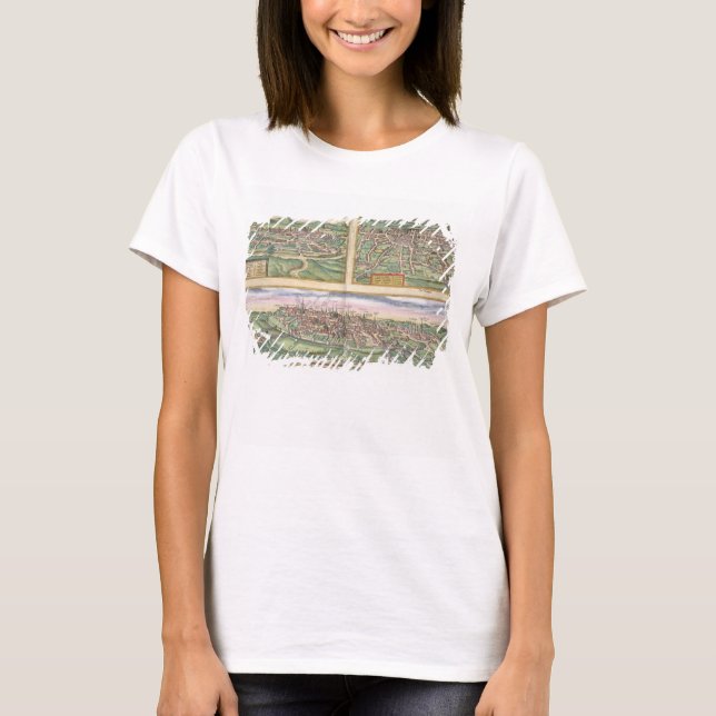 Camiseta Mapa de Montpellier, Tours e Poitiers, de 'Civ' (Frente)