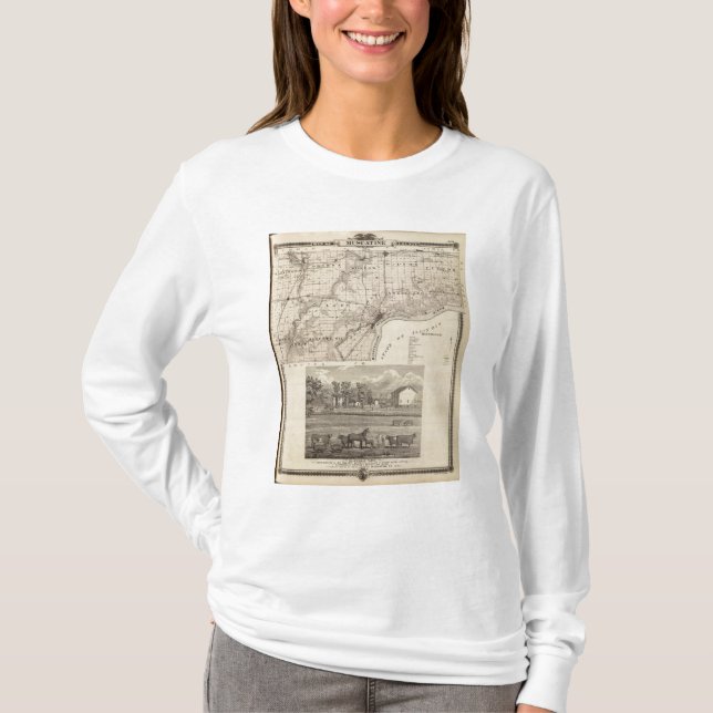 Camiseta Mapa de Muscatine County (Frente)