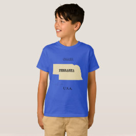 Camiseta - Mapa de Nebraska com Cidade