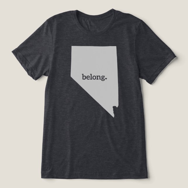 Camiseta Mapa de Nevada Belong State Pride (Design frontal)