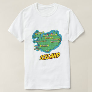 Camiseta Mapa de Nova Iorque ilustrado com pop Art