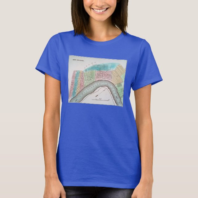 Camiseta Mapa de Nova Orleans, 1837 (Frente)