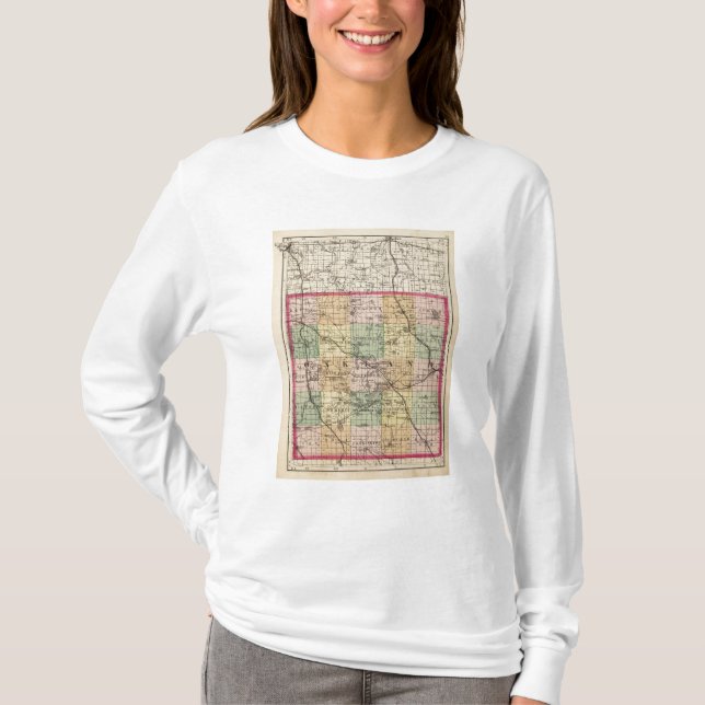 Camiseta Mapa de Oakland County, Michigan (Frente)