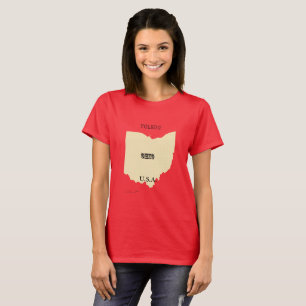 Camiseta - Mapa de Ohio com Cidade