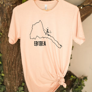 Camiseta Mapa de Países da Eritreia Linha de Tópicos Nacion