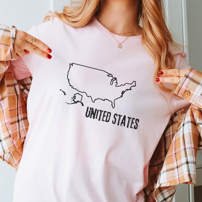 Camiseta Mapa de Países dos Estados Unidos para a Forma de  (Criador carregado)