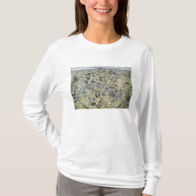 Camiseta Mapa de Paris durante o período dos Grands (Frente)