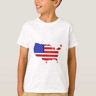 Camiseta Mapa de pavilhão americano dos Estados Unidos da