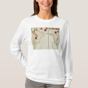 Camiseta Mapa de Persia, de Arábia e de India