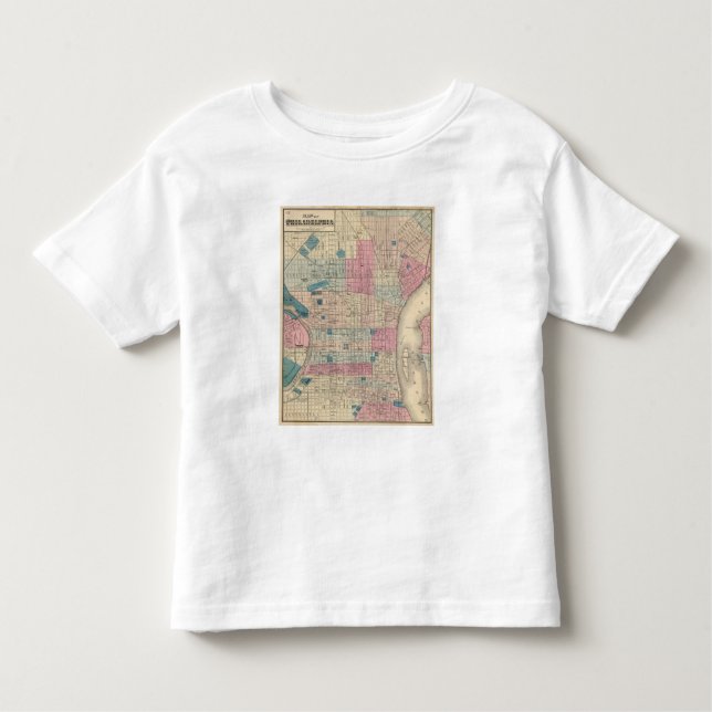 Camiseta Mapa de Philadelphfia, Pensilvânia (Frente)