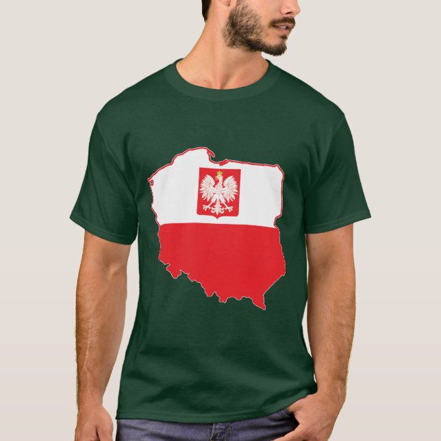 Camiseta Mapa De Polônia Em Cores Poloneses (Frente)