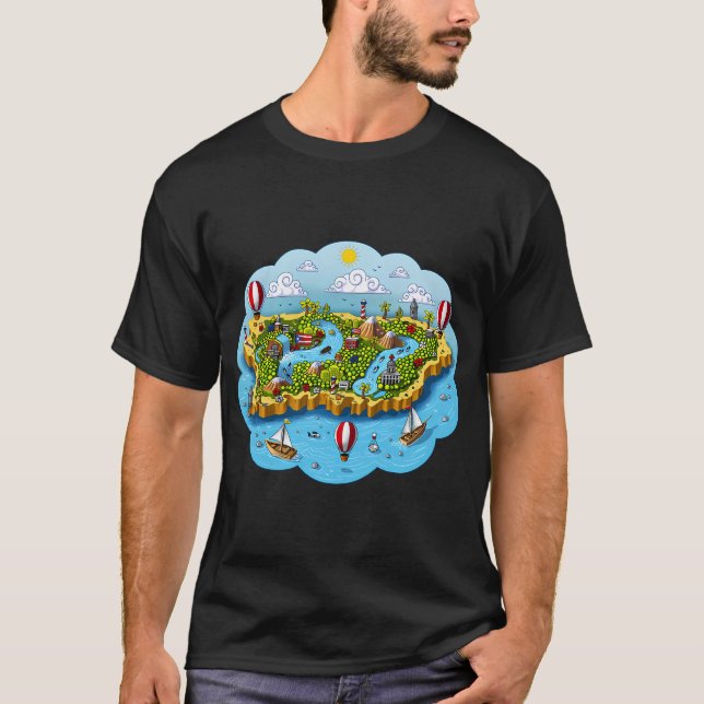 Camiseta Mapa de Porto Rico (Frente)