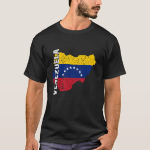 Camiseta Mapa de Raízes Venezuelanas Bandeira da Venezuela 