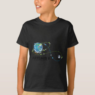 Camiseta Mapa de Rota da Missão Lunar 2 Foguete Pesado Fogu