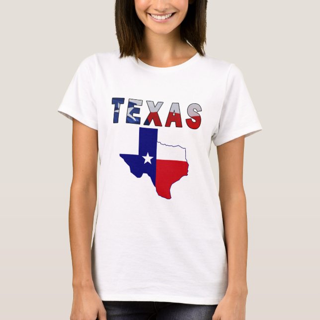 Camiseta Mapa de Sinalizador com Texas (Frente)