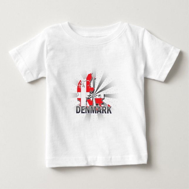 Camiseta Mapa de Sinalizador da Dinamarca 2.0 (Frente)