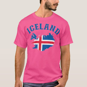 Camiseta Mapa de Sinalizador da Islândia
