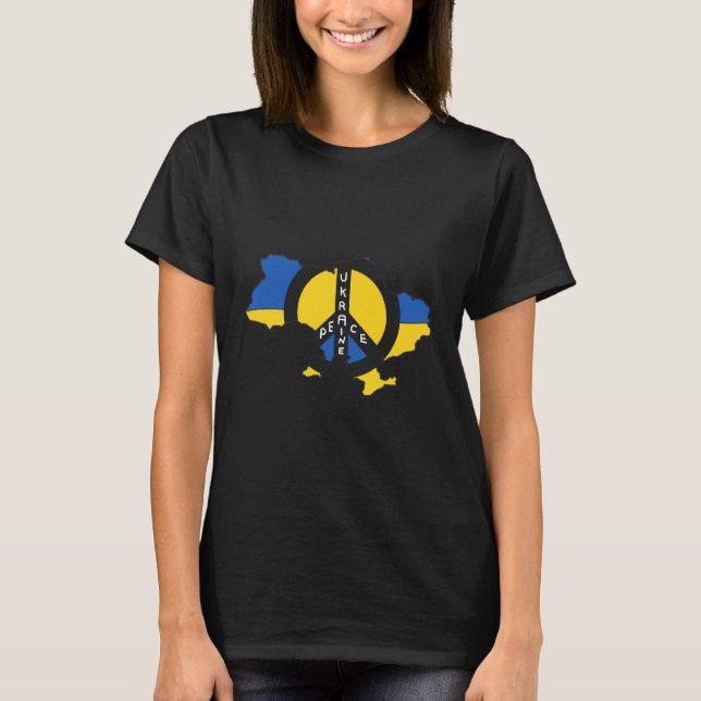 Camiseta Mapa de Sinalizador da Paz na Ucrânia (Frente)