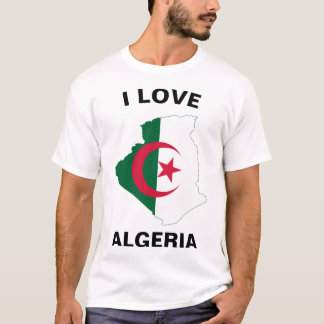 Camiseta Mapa de Sinalizador de Amor Argélia