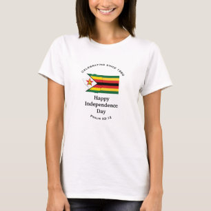 Camiseta Mapa de Sinalizador de INDEPENDÊNCIA ZIMBABUÉ BRAN