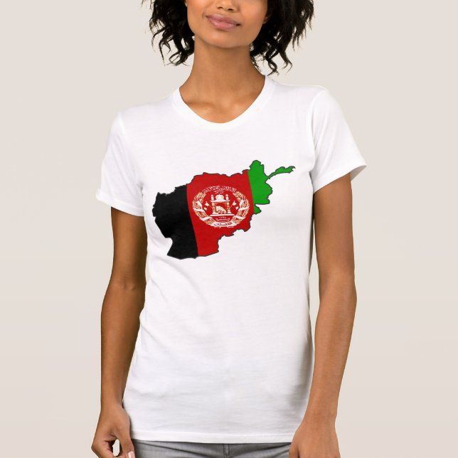 Camiseta Mapa de Sinalizador do Afeganistão (Frente)