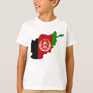 Camiseta Mapa de Sinalizador do Afeganistão