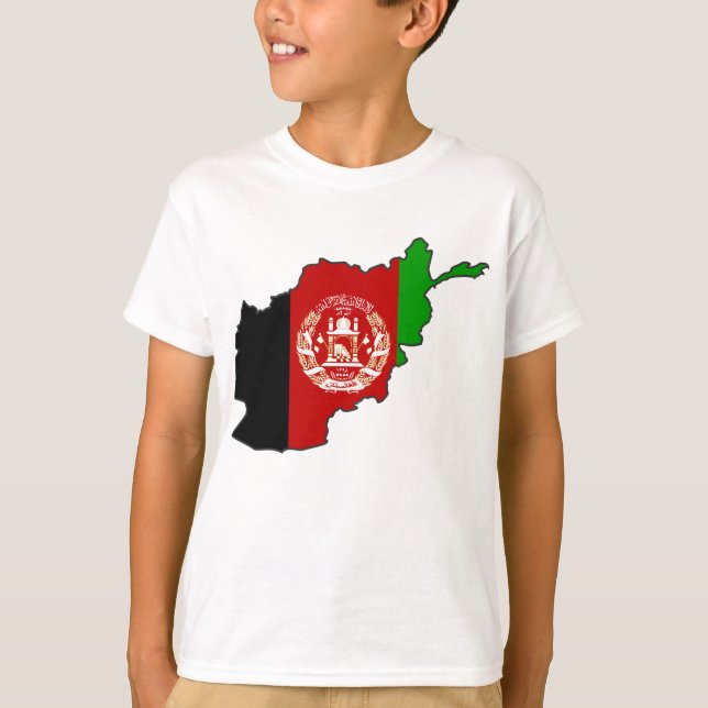 Camiseta Mapa de Sinalizador do Afeganistão (Frente)
