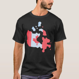 Camiseta Mapa de Sinalizador do Dia do Canadá