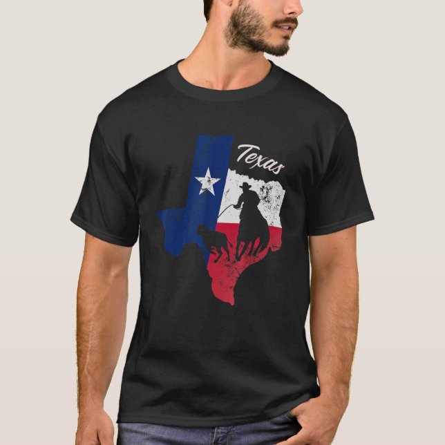 Camiseta Mapa de Sinalizador do Estado do Texas Texano nati (Frente)