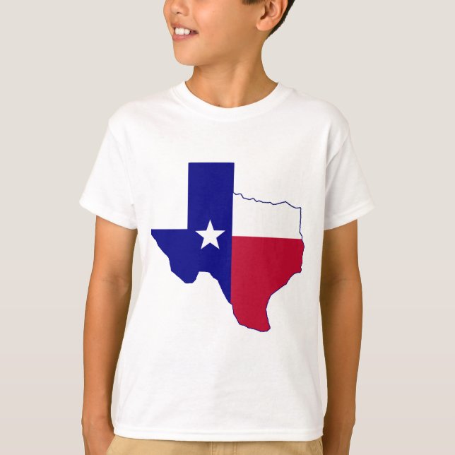 Camiseta Mapa de Sinalizador do Texas (Frente)
