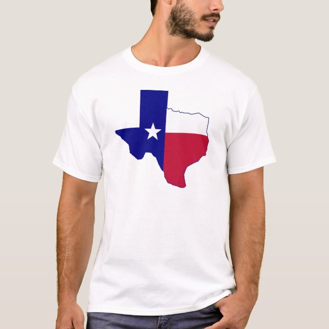 Camiseta Mapa de Sinalizador do Texas (Frente)