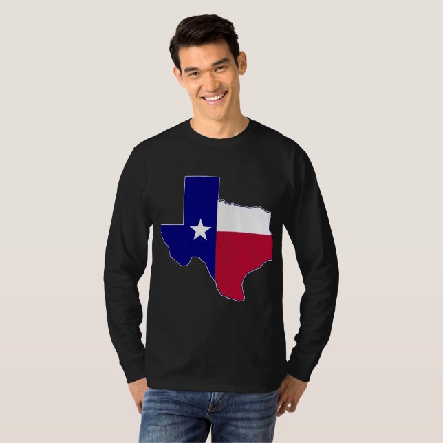 Camiseta Mapa de Sinalizador do Texas (Frente Completa)